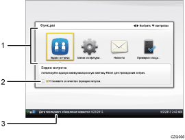 Иллюстрация экрана с пронумерованными сносками