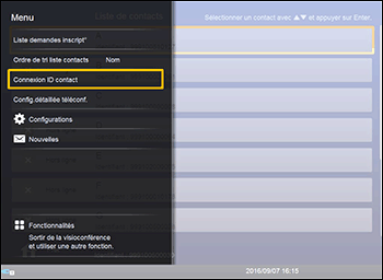 Illustration de l'écran