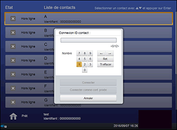 Illustration de l'écran