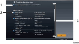 Illustration d'écran numérotée avec le texte associé à l'illustration