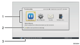 Illustration d'écran numérotée avec le texte associé à l'illustration