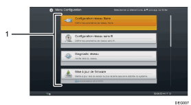 Illustration d'écran numérotée avec le texte associé à l'illustration