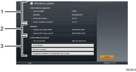Illustration d'écran numérotée avec le texte associé à l'illustration
