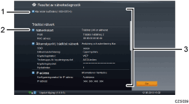 Bild av skärm (numrerade detaljer)