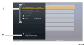 Afbeelding van het scherm met genummerde onderdelen