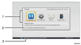 Иллюстрация экрана с пронумерованными сносками