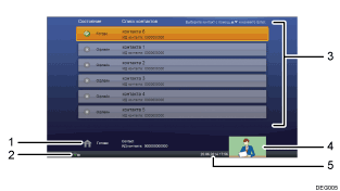 Иллюстрация экрана с пронумерованными сносками