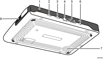 The machine's rear and bottom view illustration numbered callout illustration
