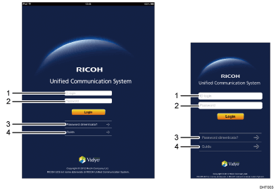Illustrazione schermata applicazione con didascalie numerate