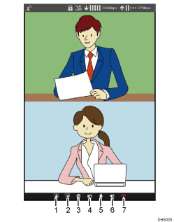 Illustrazione schermata applicazione con didascalie numerate