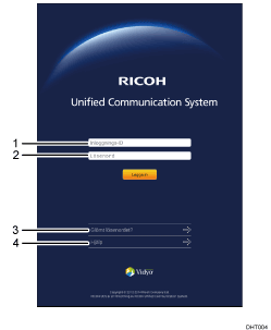 Bild av programskärmen (numrerade detaljer)