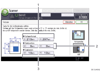 Nummerierte Abbildung Bedienfeld-Display