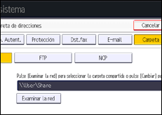 Ilustración de la pantalla panel de mandos