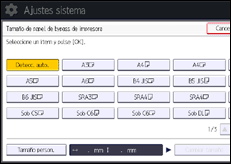 Ilustración de la pantalla panel de mandos