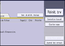 Illustration de l'écran du panneau de commande