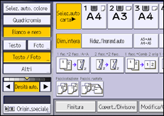 Illustrazione della schermata sul pannello di controllo