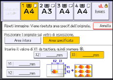 Illustrazione della schermata sul pannello di controllo