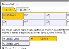 Illustrazione della schermata sul pannello di controllo
