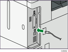 Illustrazione collegamento del cavo di interfaccia USB