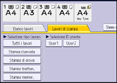 Illustrazione della schermata sul pannello di controllo
