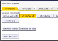 Illustrazione della schermata sul pannello di controllo