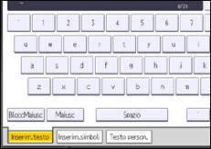 Illustrazione della schermata sul pannello di controllo