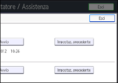 Illustrazione della schermata sul pannello di controllo