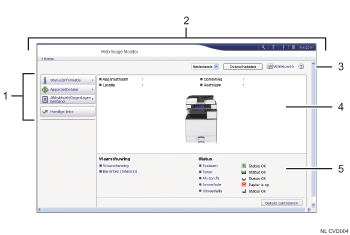 Schermafbeelding van internetbrowser (afbeelding met genummerde items)