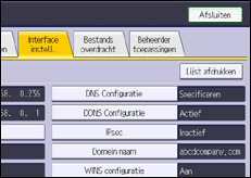 Schermafbeelding bedieningspaneel