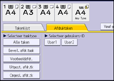Schermafbeelding bedieningspaneel