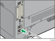 Ilustración de la conexión del cable de Ethernet