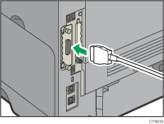 Ilustración de la conexión del cable de interface IEEE 1284