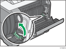 Ilustración de la parte posterior de la impresora