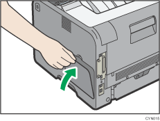 Illustratie achterzijde van de printer