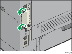 Illustratie achterzijde van de printer