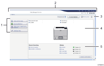 Schermafbeelding van internetbrowser (afbeelding met genummerde items)