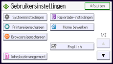 Schermafbeelding bedieningspaneel