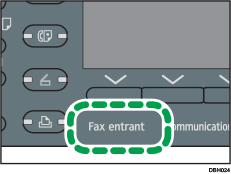 Illustration du voyant de fax entrant