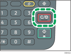 Illustrazione del tasto Cancella/Stop