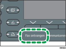 Illustratie van indicatielampje Fax ontvangen
