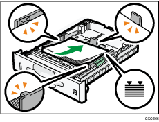 Illustratie van lagere papierlade