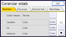Ilustración de la pantalla panel de mandos
