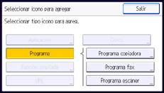 Ilustración de la pantalla panel de mandos