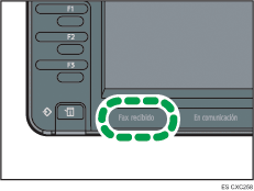 Ilustración del indicador de fax recibido
