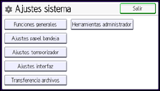 Ilustración de la pantalla panel de mandos