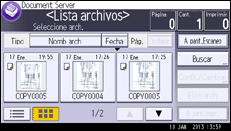 Ilustración de la pantalla panel de mandos