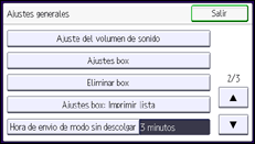 Ilustración de la pantalla panel de mandos