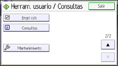 Ilustración de la pantalla panel de mandos