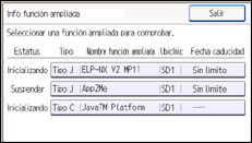 Ilustración de la pantalla panel de mandos