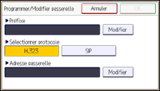 Illustration de l'écran du panneau de commande